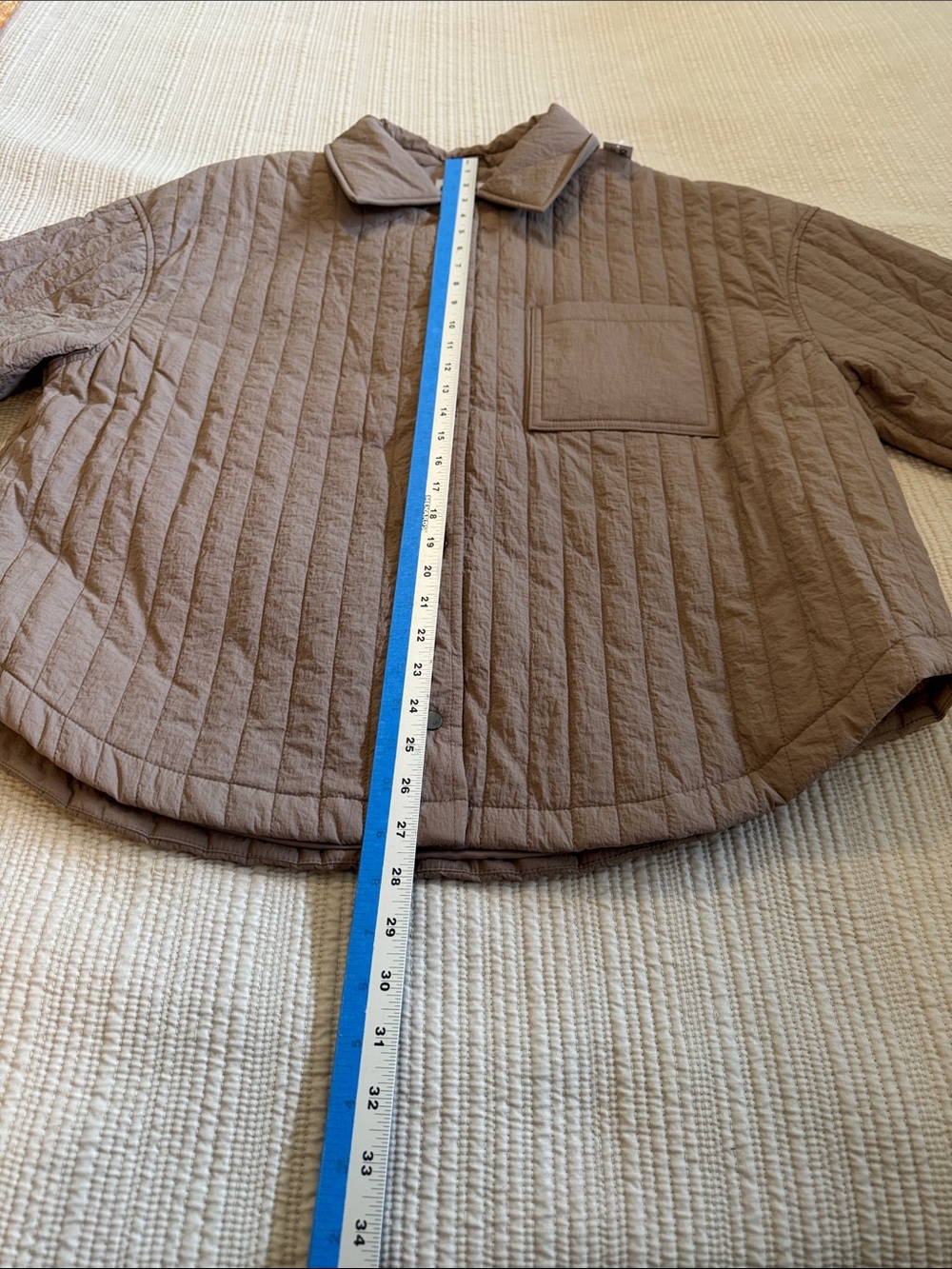 Old Navy Quilted Button-Front Jacket in Taupe - Picture 8 of 11
